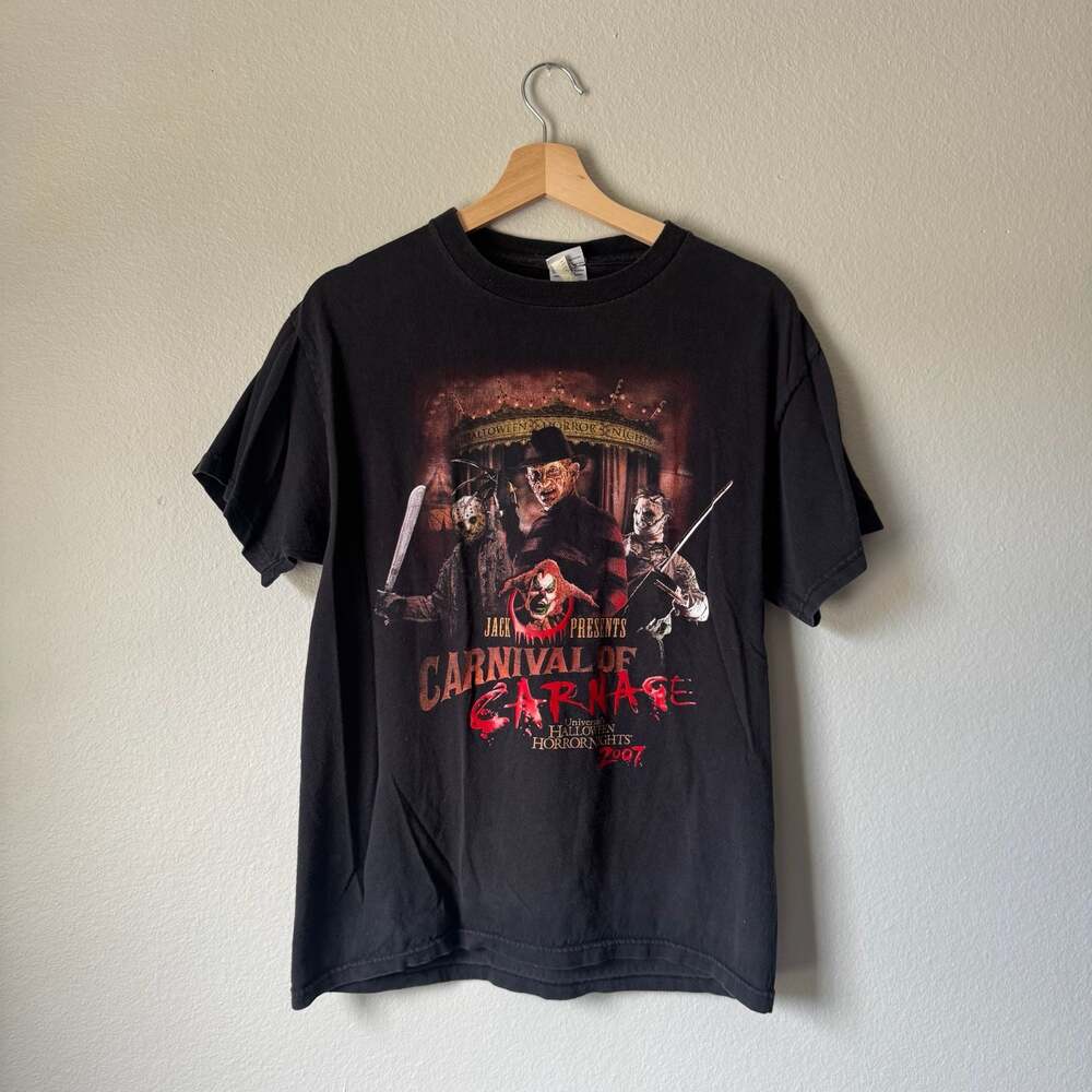 2007 Universal Halloween Horror Nights Carnival of Carnage Freddy Jason Tee M